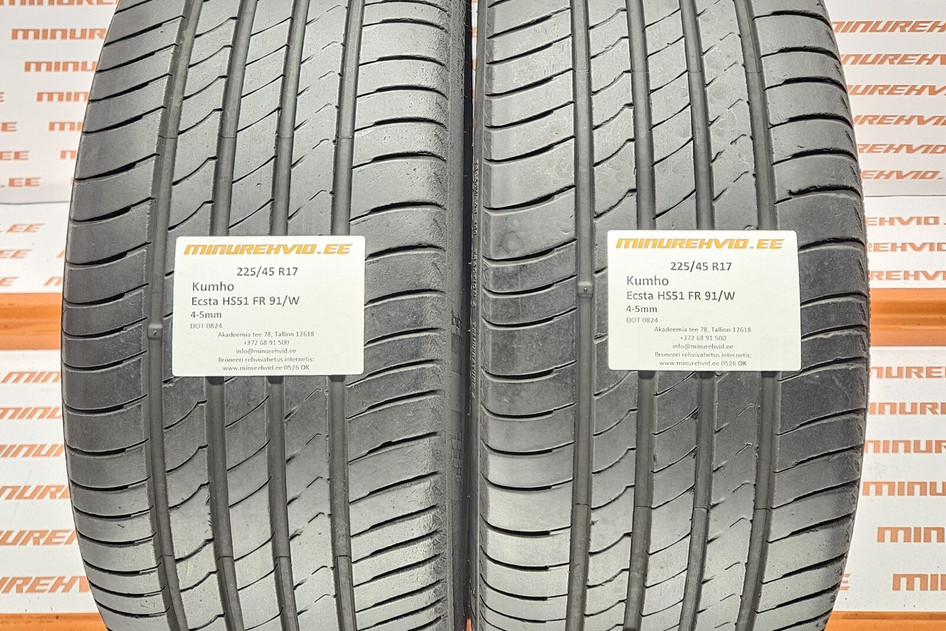 Подержанный летняя шина 225/45R17 Kumho Ecsta HS51 FR 91/W