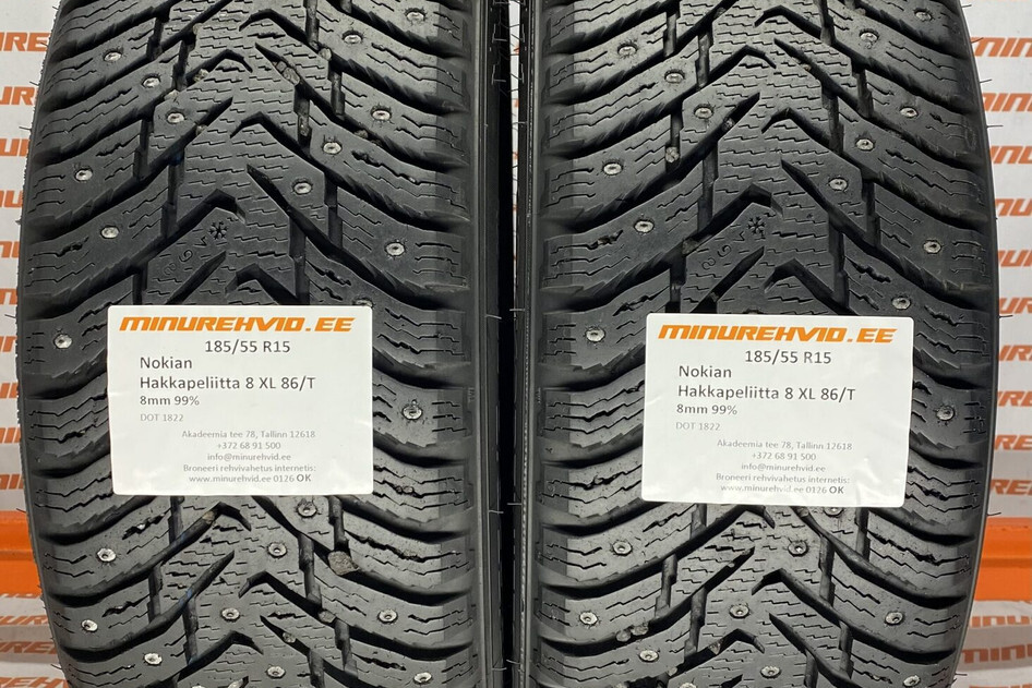 Used studded tire 185/55R15 Nokian Hakkapeliitta 8 XL 86/T