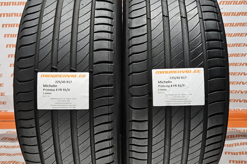 Used summer tire 225/45R17 Michelin Primacy 4 FR 91/V/Y