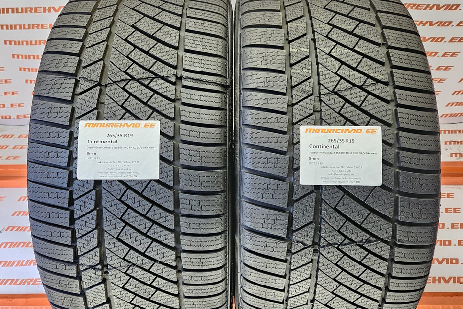 Used studless winter tire 265/35R19 Continental ContiWinterContact TS830P MO FR XL 98/V like new