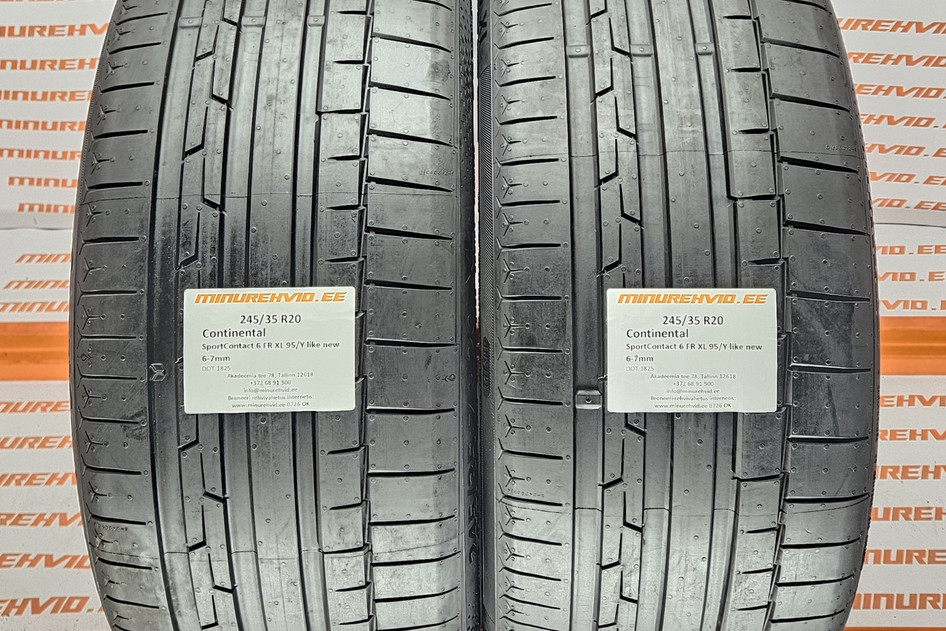 Used summer tire 245/35R20 Continental SportContact 6 FR XL 95/Y like new 1825