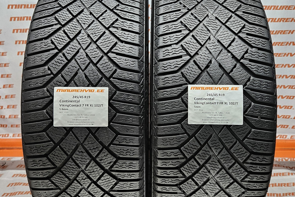 Подержанный нешипованная шина 245/45R19 Continental VikingContact 7 FR XL 102/T