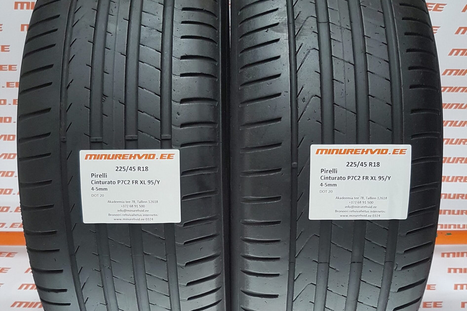 Kasutatud suverehv 225/45R18 Pirelli Cinturato P7C2 FR XL 95/Y