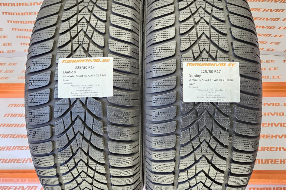 Подержанный нешипованная шина 225/50R17 Dunlop SP Winter Sport 4D AO FR XL 98/H