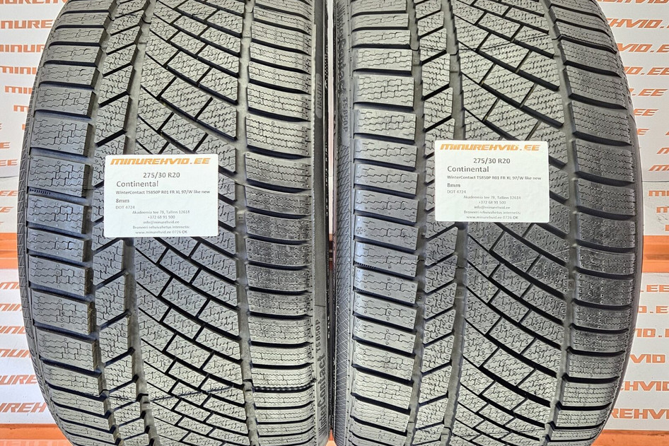 Used studless winter tire 275/30R20 Continental WinterContact TS850P R01 FR XL 97/W like new