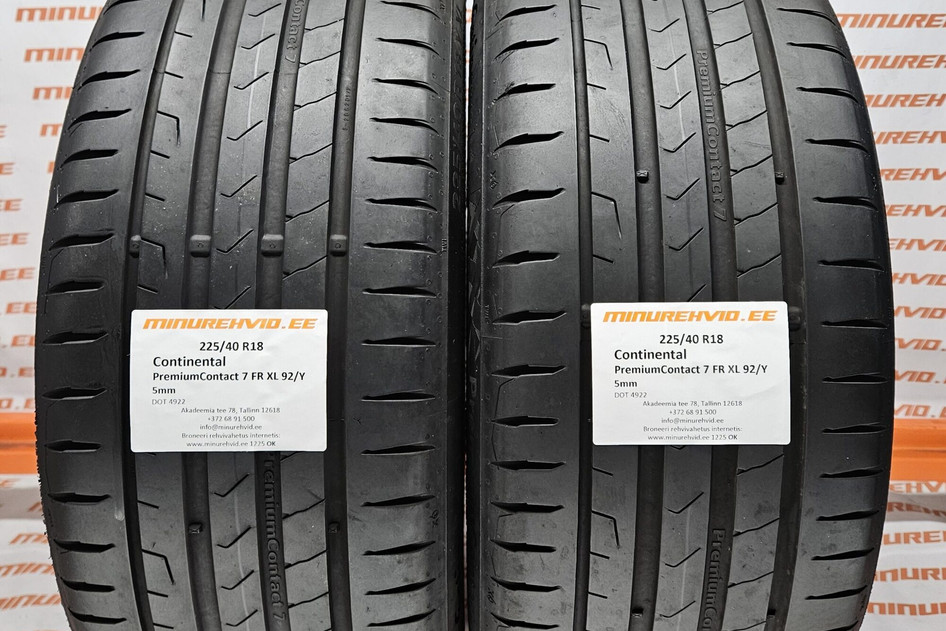 Used summer tire 225/40R18 Continental PremiumContact 7 FR XL 92/Y