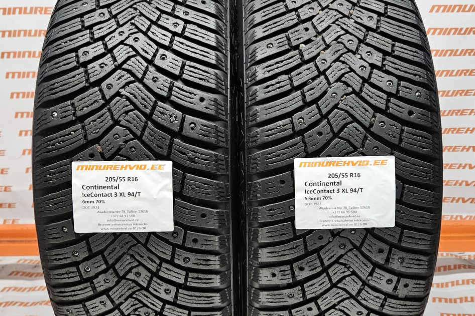 Подержанный шипованная шина 205/55R16 Continental IceContact 3 XL 94/T