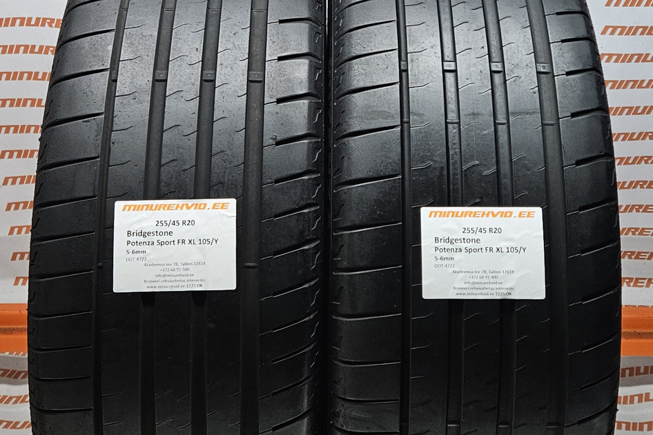 Used summer tire 255/45R20 Bridgestone Potenza Sport FR XL 105/Y