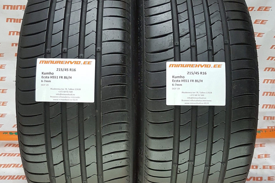 Kasutatud suverehv 215/45R16 Kumho Ecsta HS51 FR 86/H.