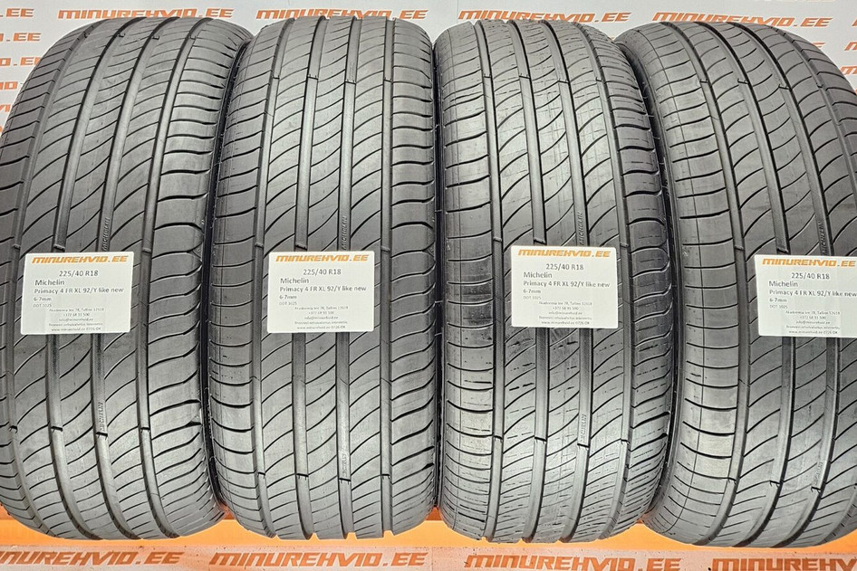 Used summer tire 225/40R18 Michelin Primacy 4 FR XL 92/Y like new 1025
