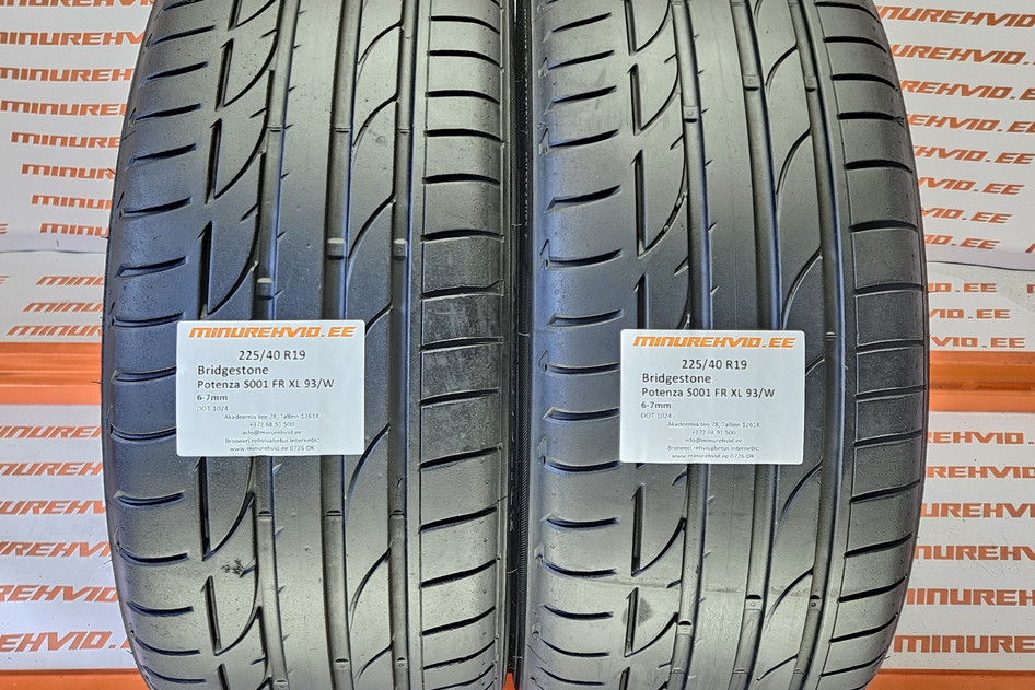 Used summer tire 225/40R19 Bridgestone Potenza S001 FR XL 93/W 1024