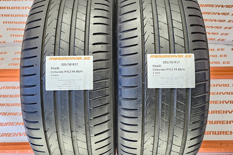 Kasutatud suverehv 205/50R17 Pirelli Cinturato P7C2 FR 89/H 2x3621 2x4822