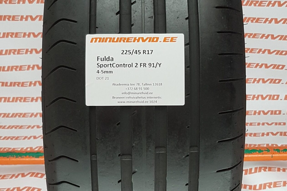Kasutatud suverehv 225/45R17 Fulda SportControl 2 FR 91/Y