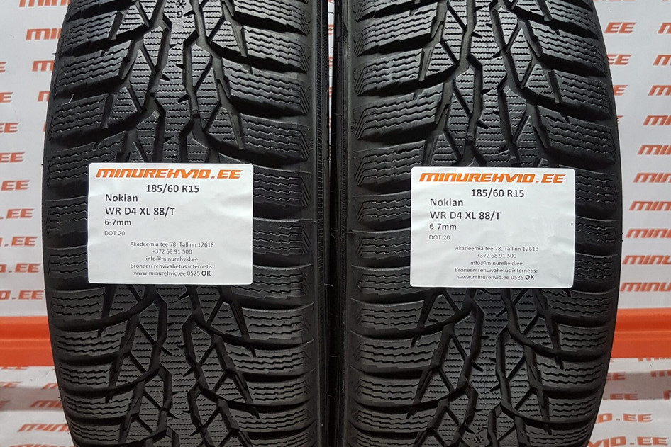 Used studless winter tire 185/60R15 Nokian WR D4 XL 88/T
