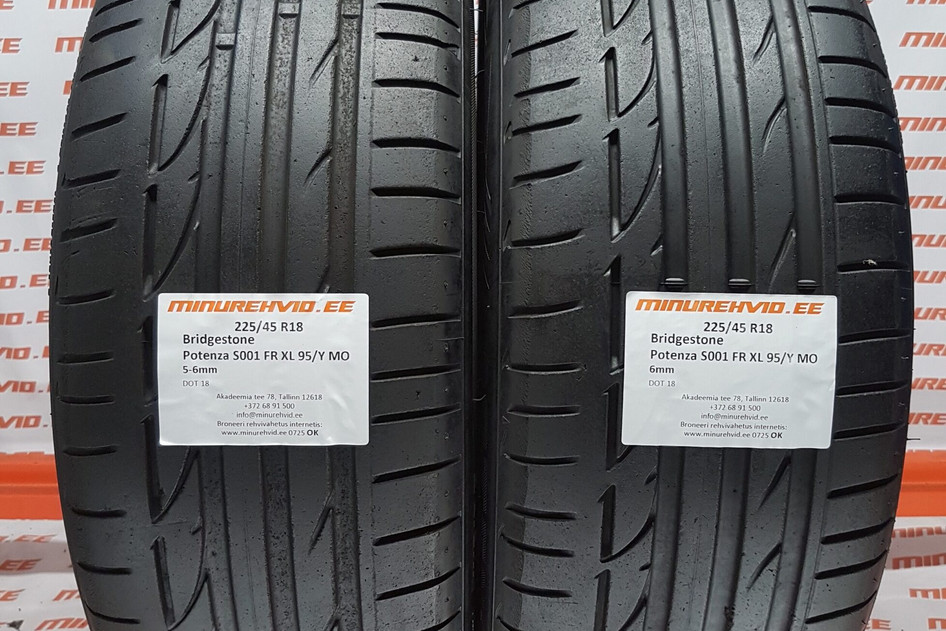 Used summer tire 225/45R18 Bridgestone Potenza S001 FR XL 95/Y MO