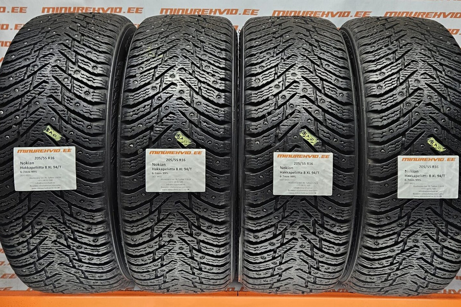 Kasutatud naastrehv 205/55R16 Nokian Hakkapeliitta 8 XL 94/T 4421