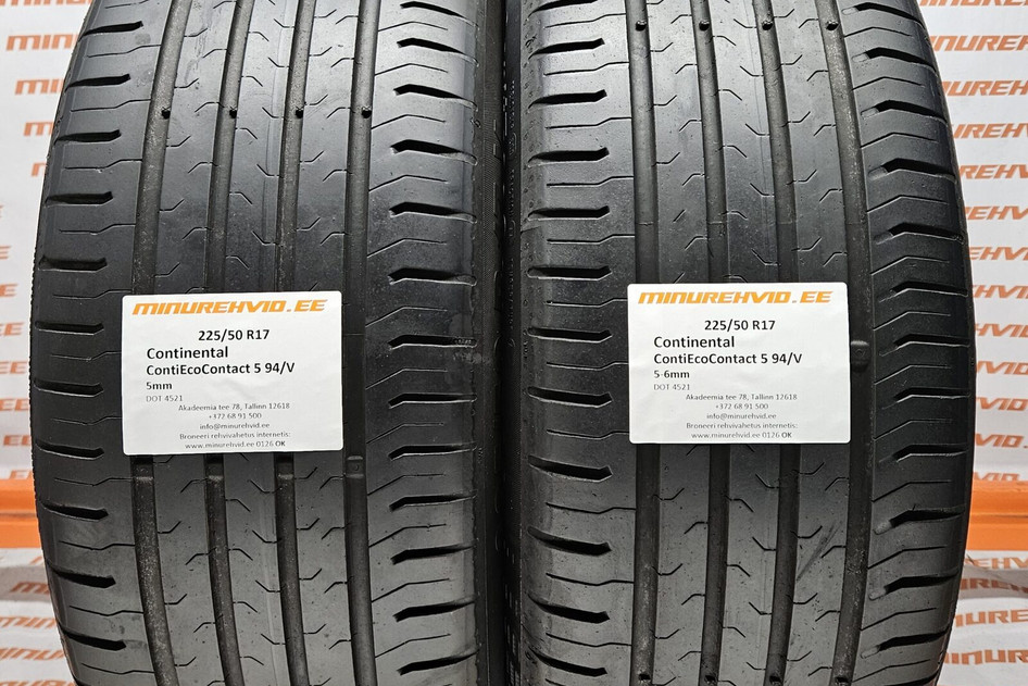 Подержанный летняя шина 225/50R17 Continental ContiEcoContact 5 94/V