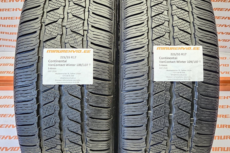Подержанный нешипованная шина 225/55R17 Continental VanContact Winter 109/107/T 2524