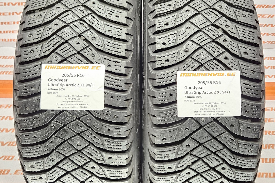 Подержанный шипованная шина 205/55R16 GoodYear UltraGrip Arctic 2 XL 94/T