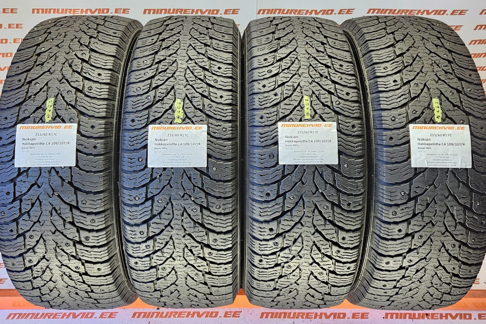 Подержанный шипованная шина 215/60R17 Nokian Hakkapeliitta C4 109/107/R 24