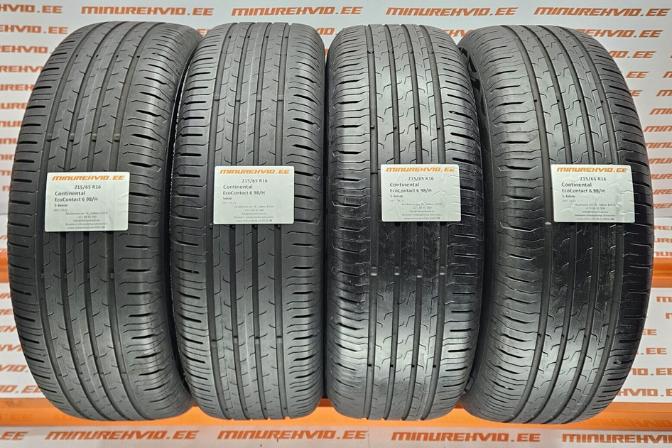 Used summer tire 215/65R16 Continental EcoContact 6 98/H 3423 + 0522