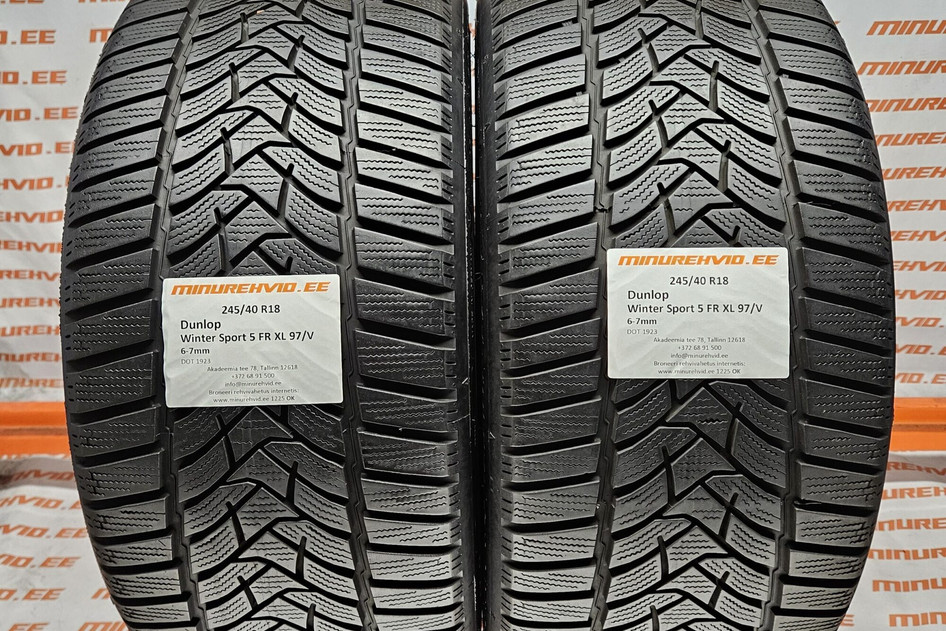 Used studless winter tire 245/40R18 Dunlop Winter Sport 5 FR XL 97/V