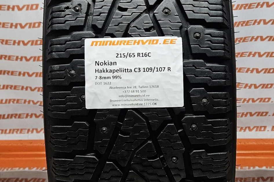 Used studded tire 215/65R16 Nokian Hakkapeliitta C3 109/107 R 1622
