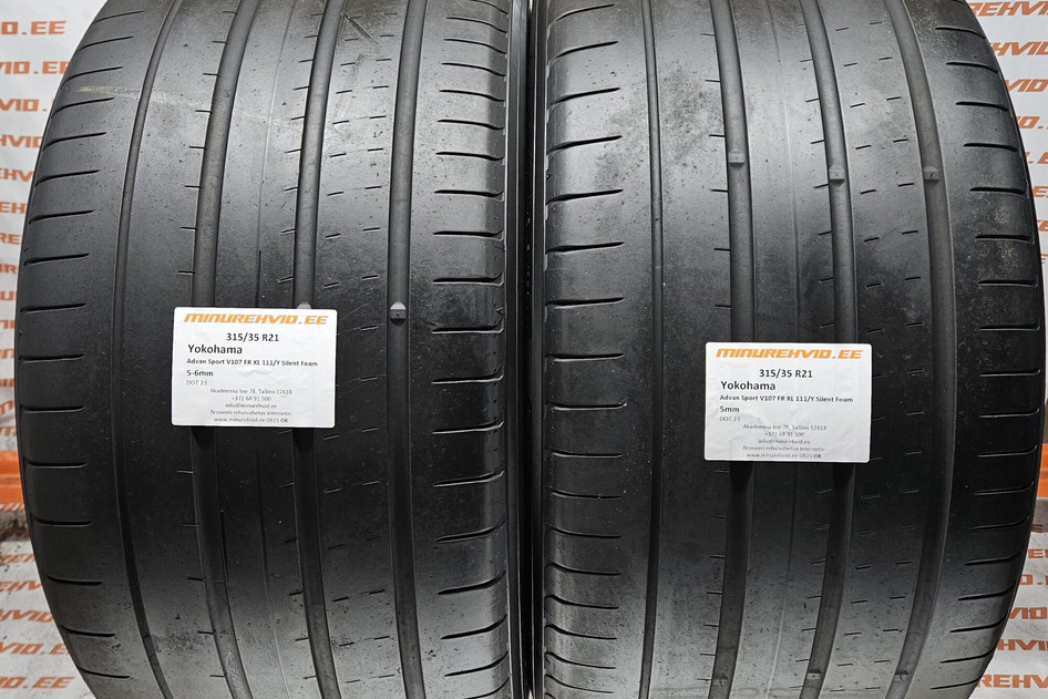 Used summer tire 315/35R21 Yokohama Advan Sport V107 FR XL 111/Y Silent Foam