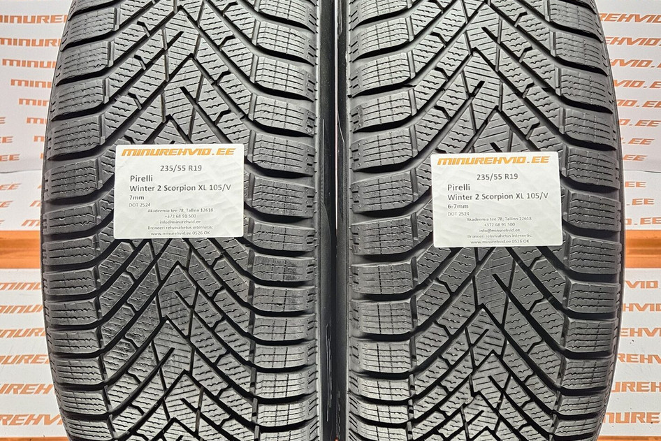 Подержанный нешипованная шина 235/55R19 Pirelli Winter 2 Scorpion XL 105/V