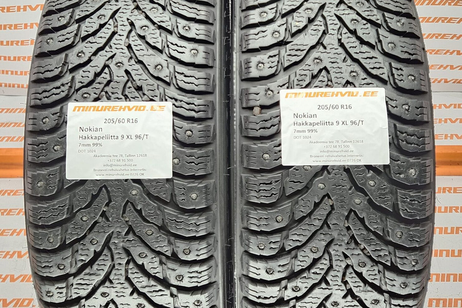 Used studded tire 205/60R16 Nokian Hakkapeliitta 9 XL 96/T