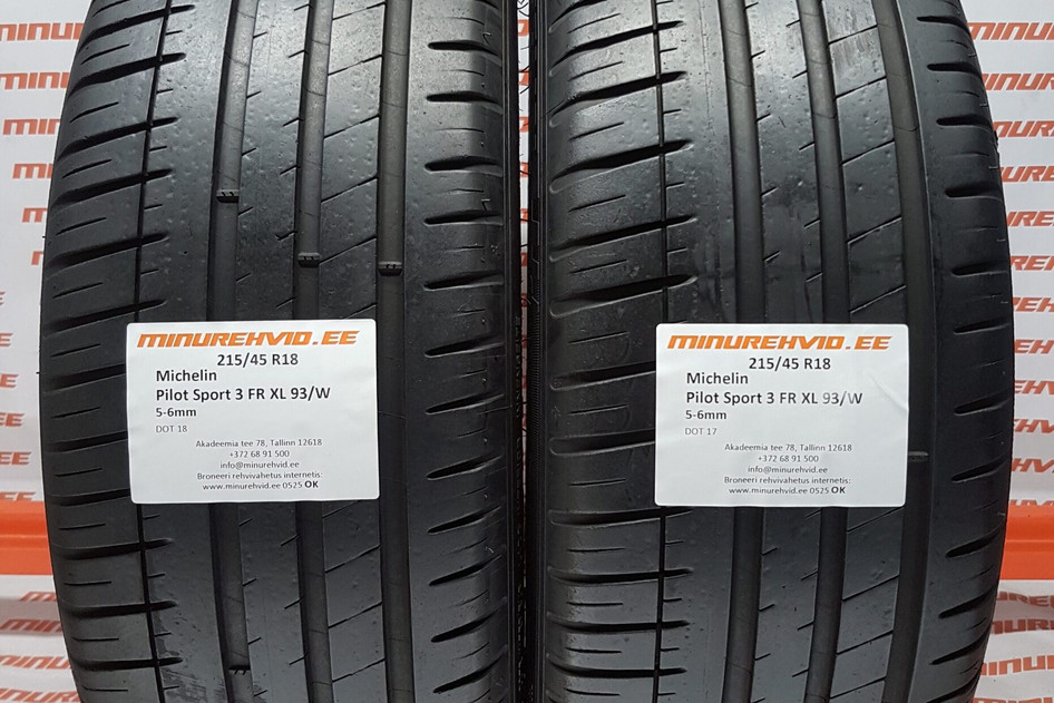 Used summer tire 215/45R18 Michelin Pilot Sport 3 FR XL 93/W