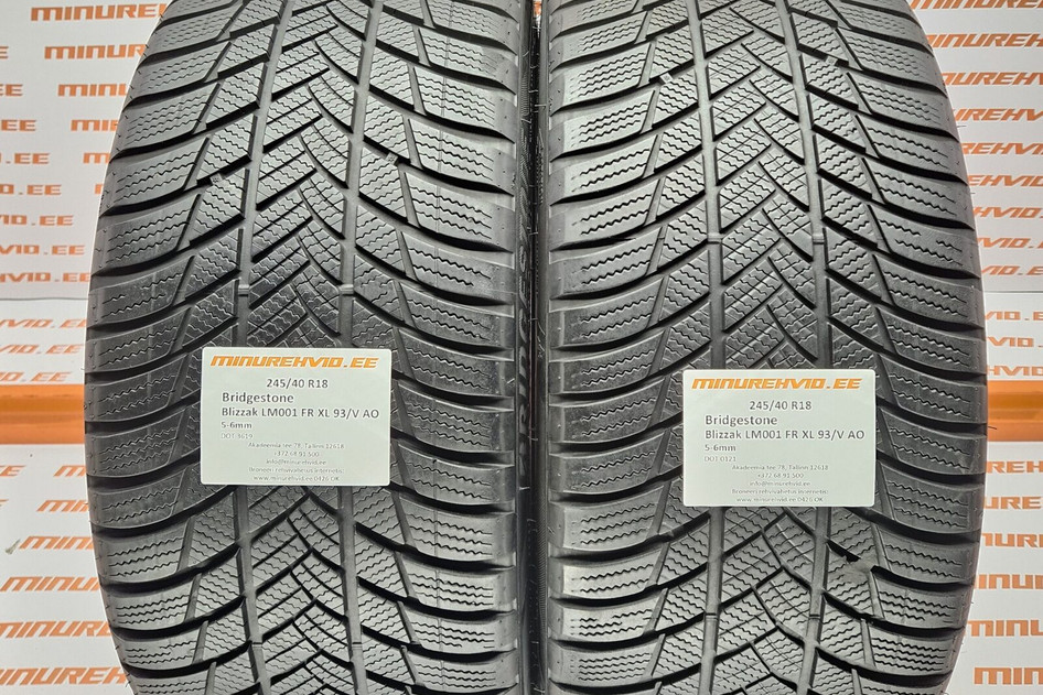Подержанный нешипованная шина 245/40R18 Bridgestone Blizzak LM001 FR XL 93/V AO 1x3619 1x0121