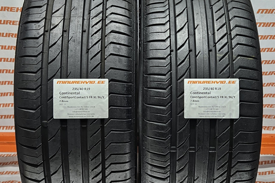 Lietots summer tire 235/40R19 Continental ContiSportContact 5 FR XL 96/Y 21+23