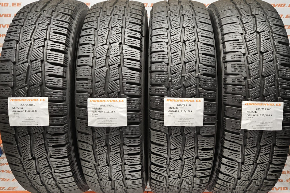 Used studless winter tire 205/75R16 Michelin Agilis Alpin 110/108 R 2922+3122
