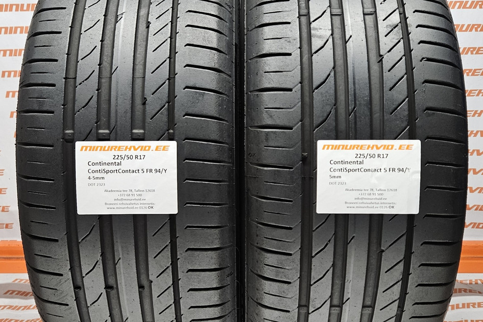 Used summer tire 225/50R17 Continental ContiSportContact 5 FR 94/Y
