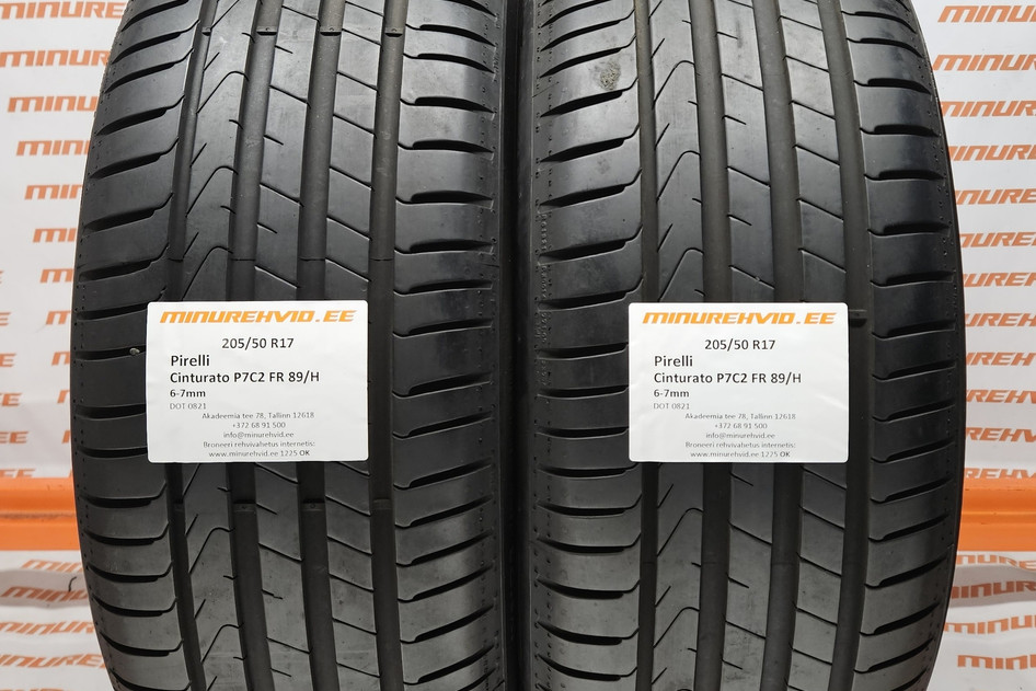 Used summer tire 205/50R17 Pirelli Cinturato P7C2 FR 89/H