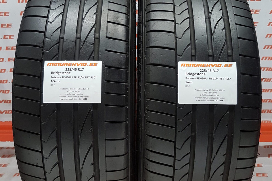 Kasutatud suverehv 225/45R17 Bridgestone Potenza RE050A I FR 91/W RSC*