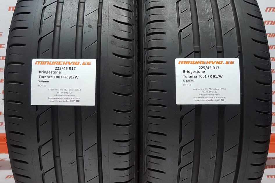 Kasutatud suverehv 225/45R17 Bridgestone Turanza T001 FR 91/W