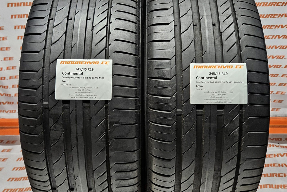 Lietots summer tire 245/45R19 Continental ContiSportContact 5 FR XL 102/Y MO1 FR defect
