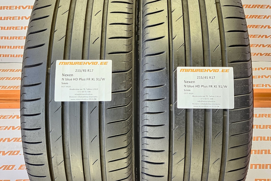Used summer tire 215/45R17 Nexen N blue HD Plus FR XL 91/W