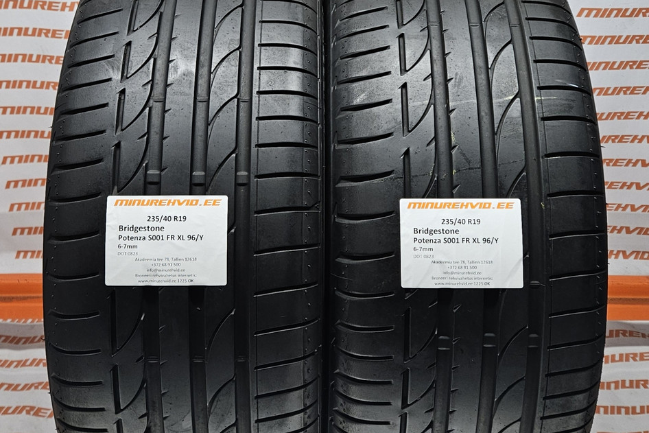Used summer tire 235/40R19 Bridgestone Potenza S001 FR XL 96/Y