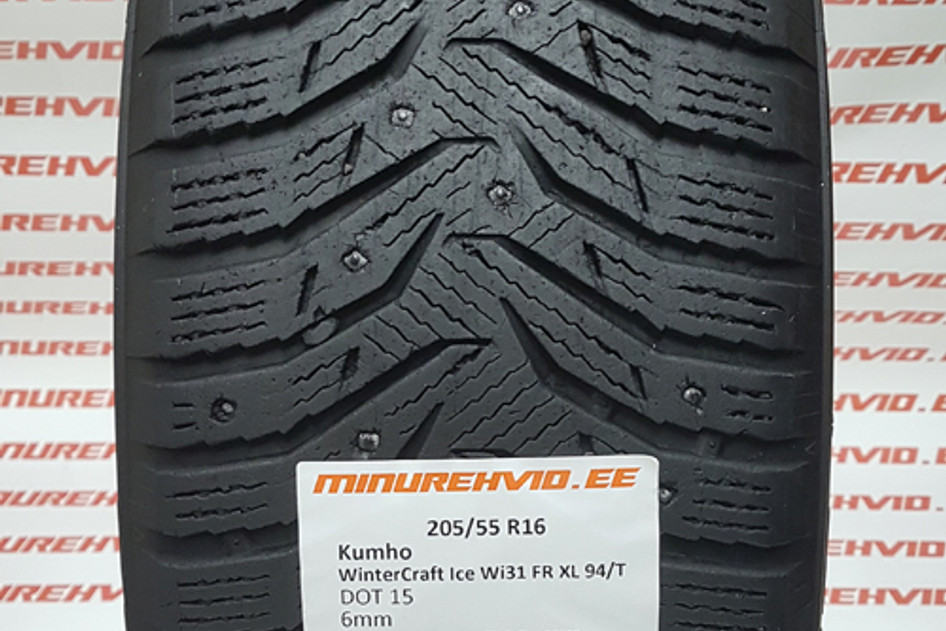 Used studded tire 205/55R16 Kumho WinterCraft Ice Wi31 FR XL 94/T/