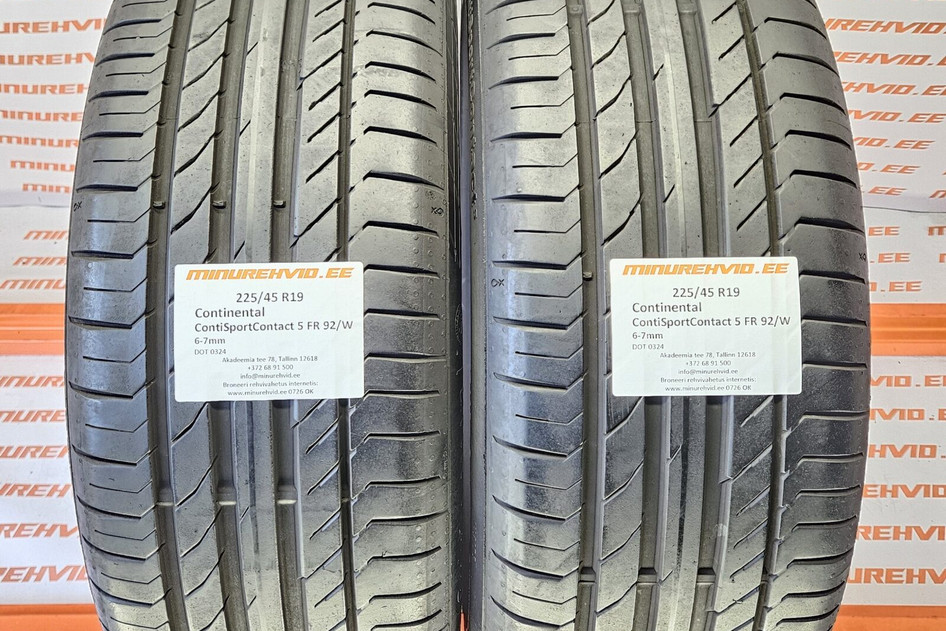 Used summer tire 225/45R19 Continental ContiSportContact 5 FR 92/W