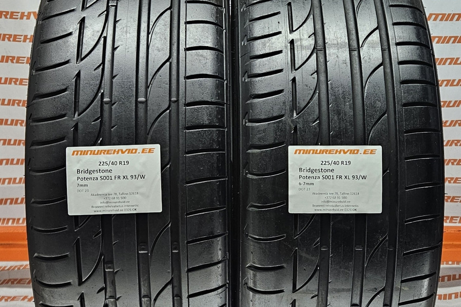 Lietots summer tire 225/40R19 Bridgestone Potenza S001 FR XL 93/W