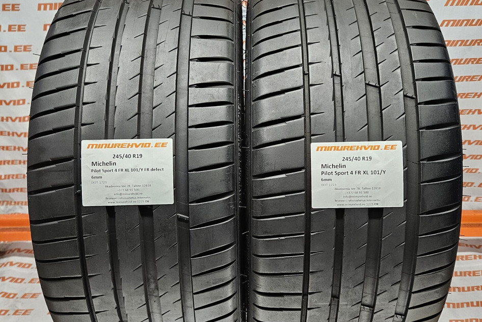 Used summer tire 245/40R19 Michelin Pilot Sport 4 FR XL 101/Y FR defect