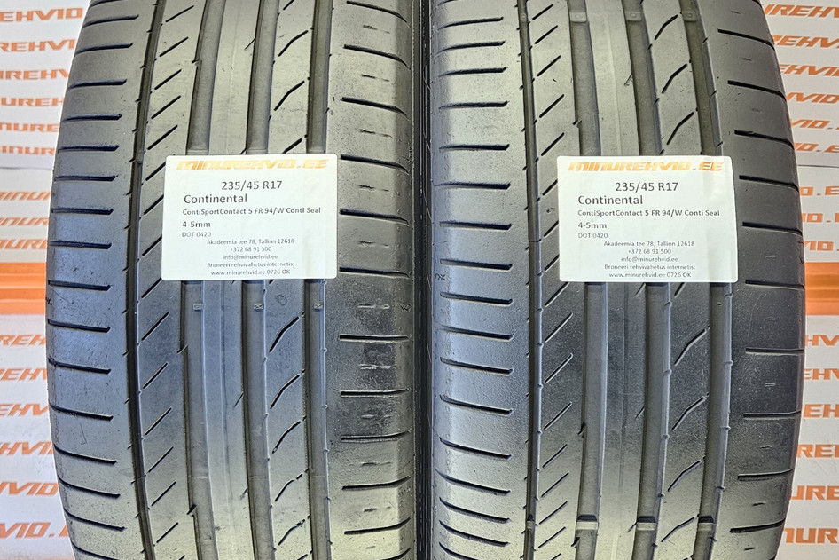 Used summer tire 235/45R17 Continental ContiSportContact 5 FR 94/W Conti Seal