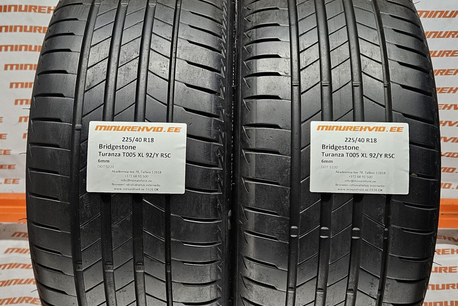Kasutatud suverehv 225/40R18 Bridgestone Turanza T005 XL 92/Y RSC