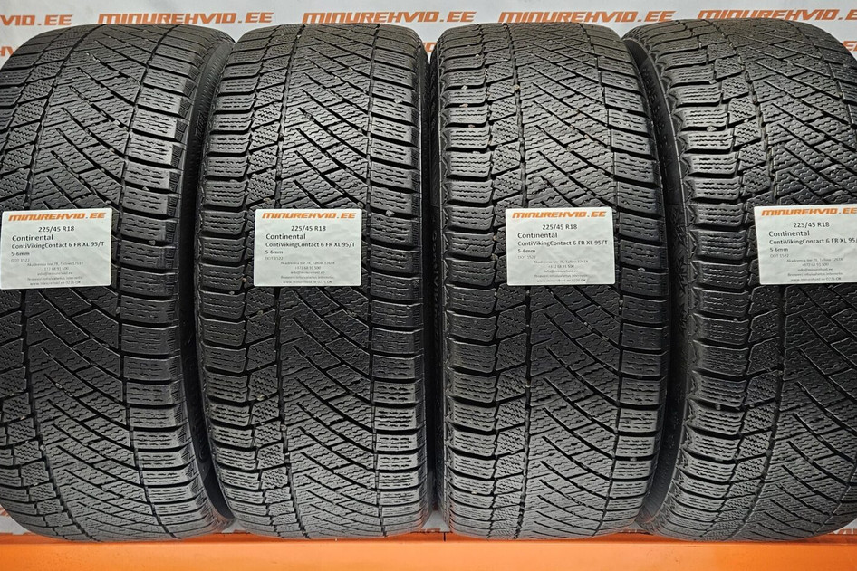 Used studless winter tire 225/45R18 Continental ContiVikingContact 6 FR XL 95/T