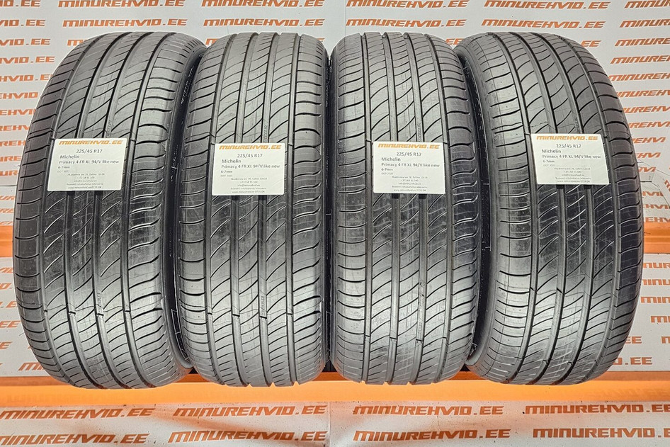 Used summer tire 225/45R17 Michelin Primacy 4 FR XL 94/V like new 2025