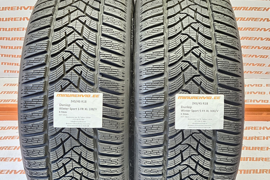 Kasutatud lamellrehv 245/45R18 Dunlop Winter Sport 5 FR XL 100/V 2923